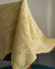 Soft lemon rabbit crochet kids blanket, handmade baby blanket by The Mango House Trust